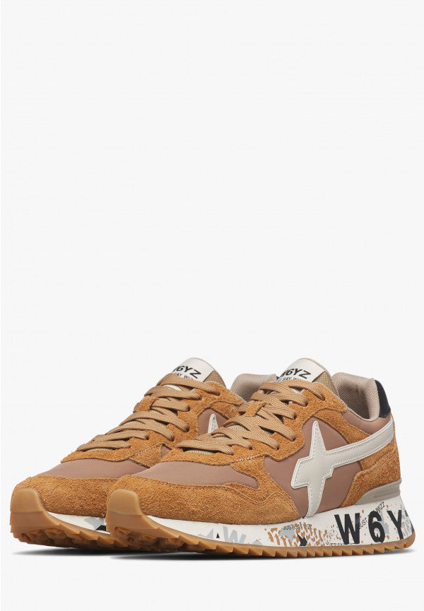 W6YZ Yak-M 2015185 47 sneakers uomo marrone beige suede