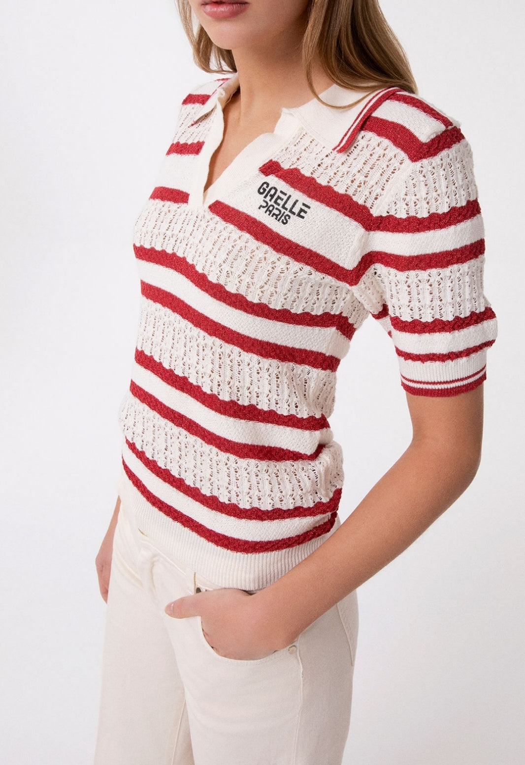 Gaëlle Paris GAABW09443 Polo Punto Moss Rosso