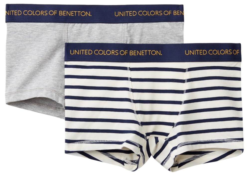 Benetton 3q4c0x018 boxer bimbo set 2 pezzi righe 90