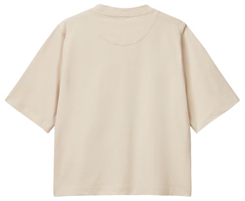 Benetton 3BL0E17G5 T-Shirt Donna Beige XS Boxy