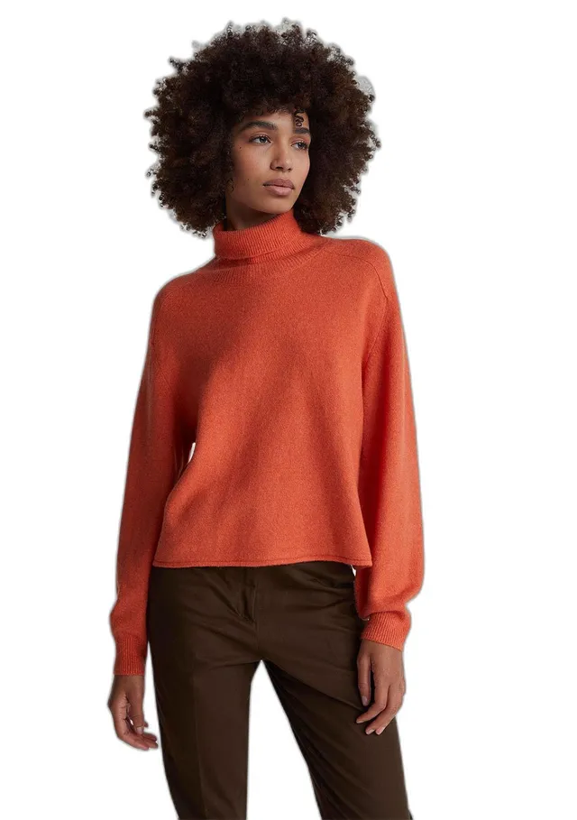 Benetton 11czd204f Maglia Donna Dolcevita Rossa Lana