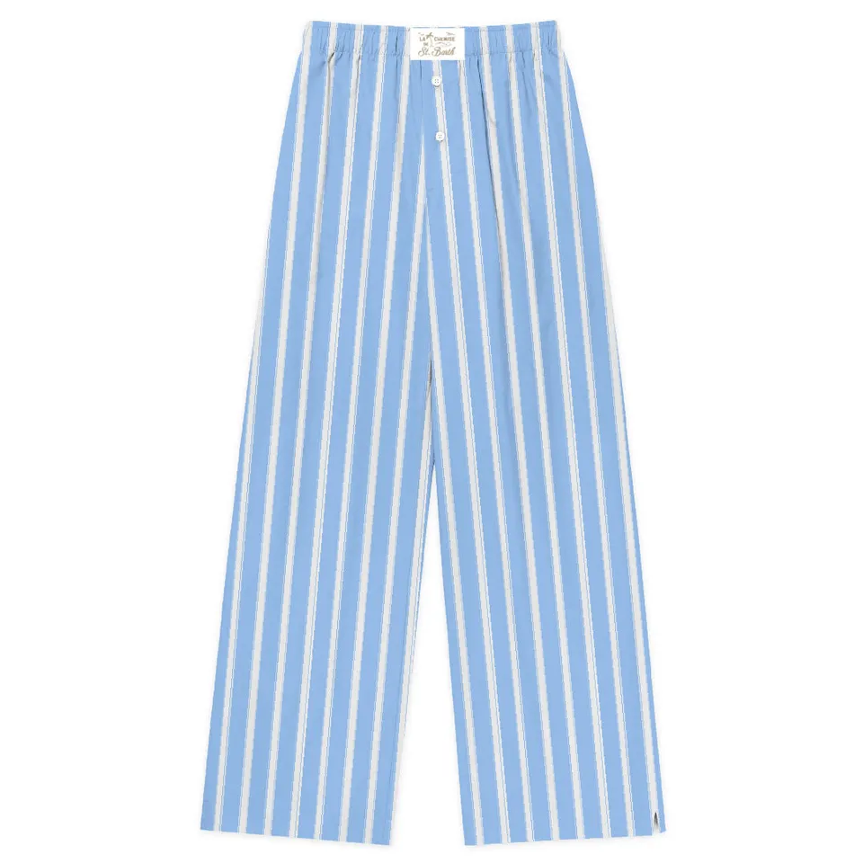 MC2 Saint Barth Doha pantalone donna azzurro righe