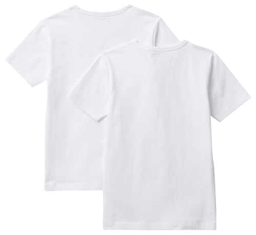 Benetton 3OP80M018 T-Shirt Bambino Set 2 Pezzi Grigio Bianco
