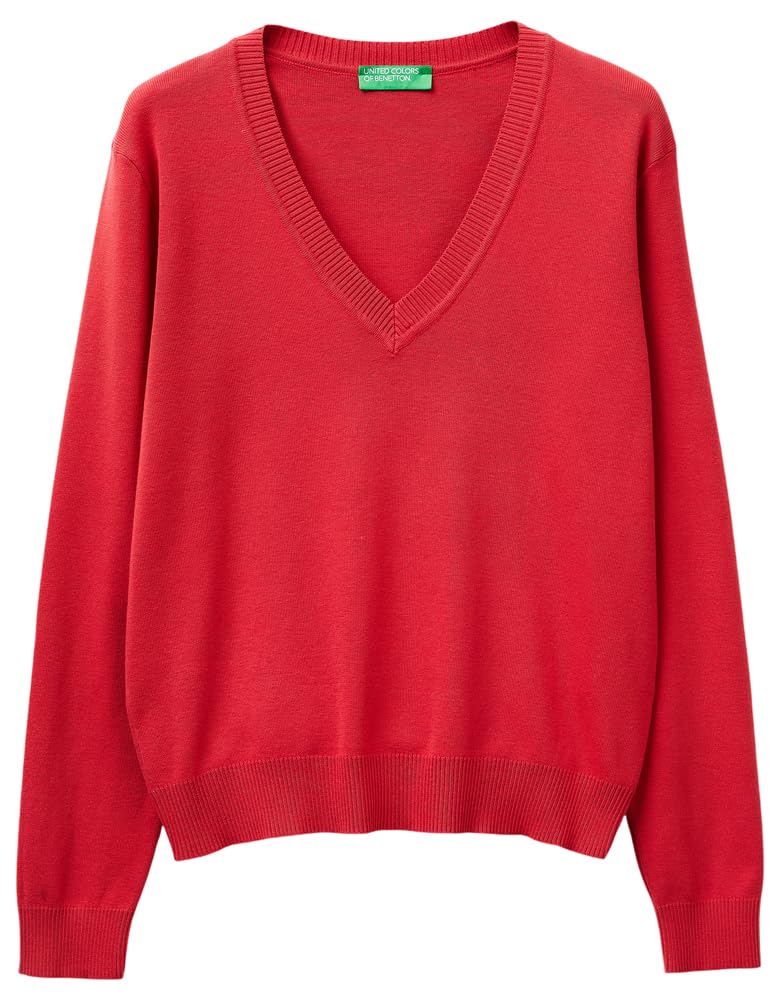 Benetton Maglieria 1C19D403N Maglione Donna Blu XXS Scollo V