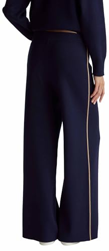 Benetton 17q3df013 Pantaloni Maglia Donna Blu XXS