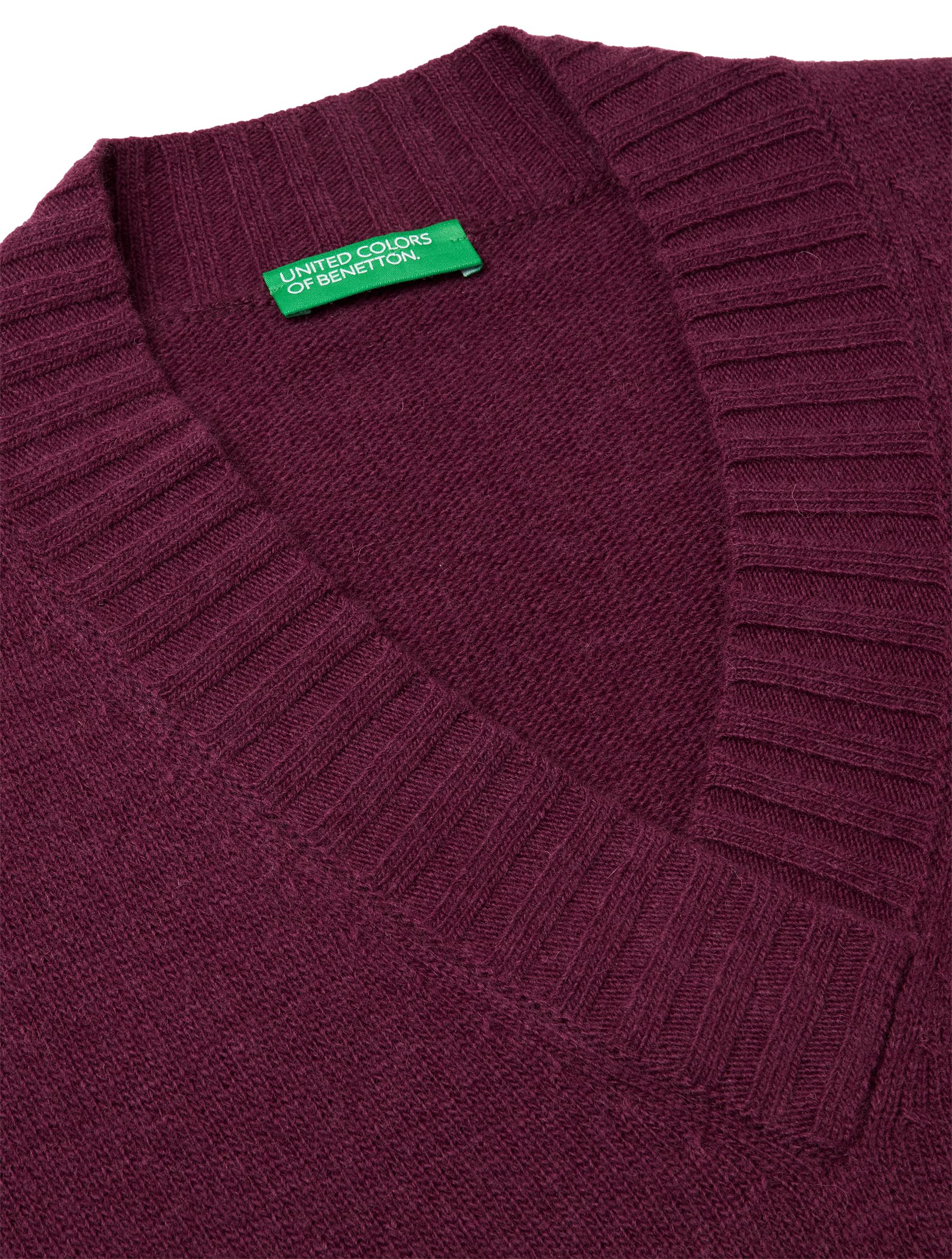 Benetton Maglieria Pullover Over Donna Bianco