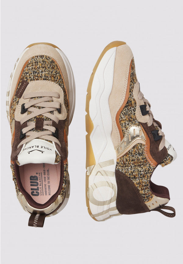 Voile Blanche Club 105 sneakers donna beige/marrone suede