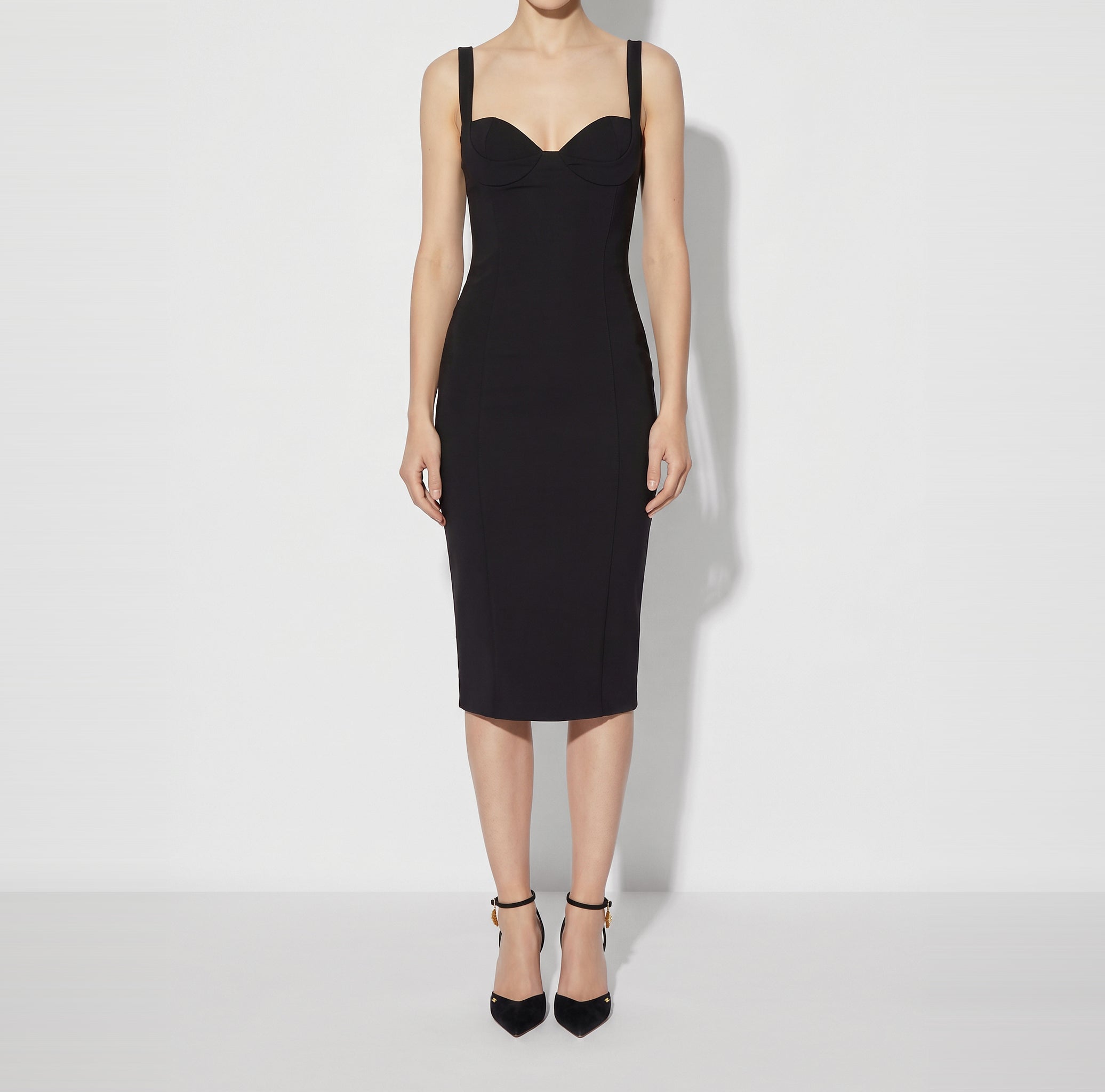 Elisabetta Franchi AB00267E2 abito midi nero aderente