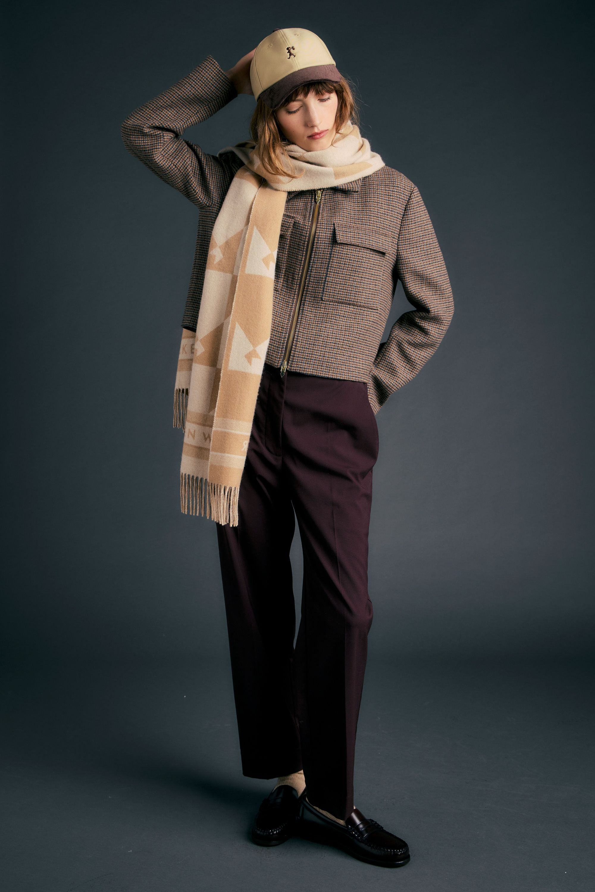 Karen Walker Landing Jacket giacca Brown Multi lana