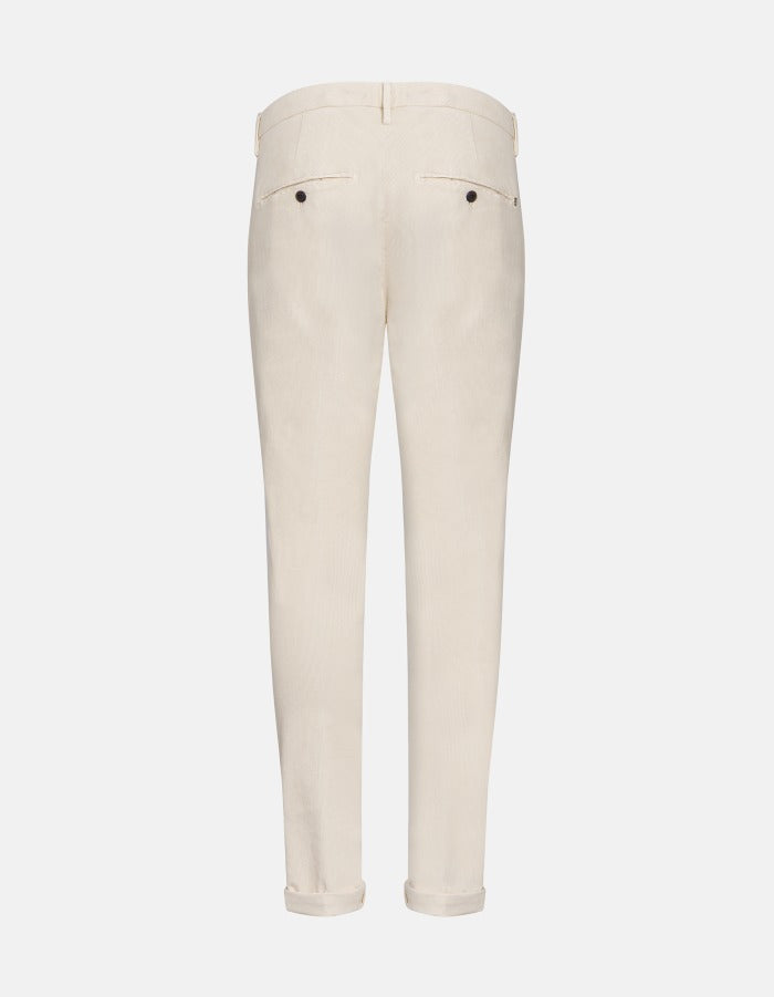 Dondup Gaubert UP235 VS0028U pantalone velluto avorio slim
