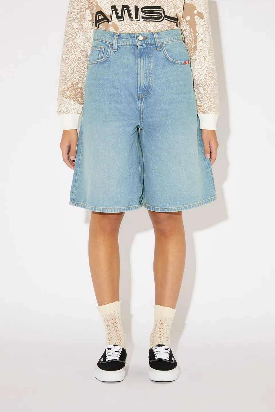 Amish Crew Sand Stone AMD171D7453197 Bermuda Donna Blu
