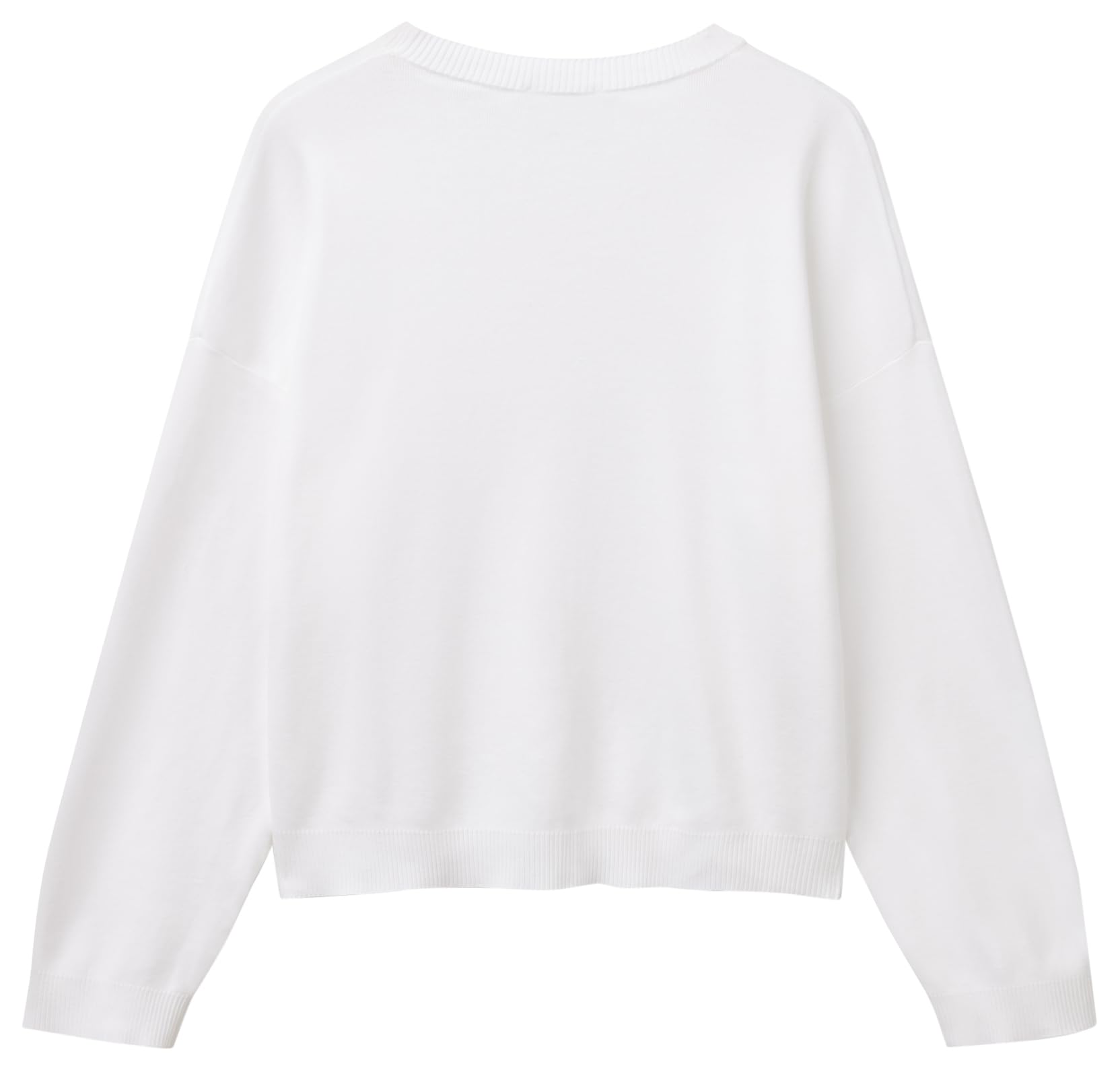Benetton 1091d10d6 maglia donna bianca XS girocollo