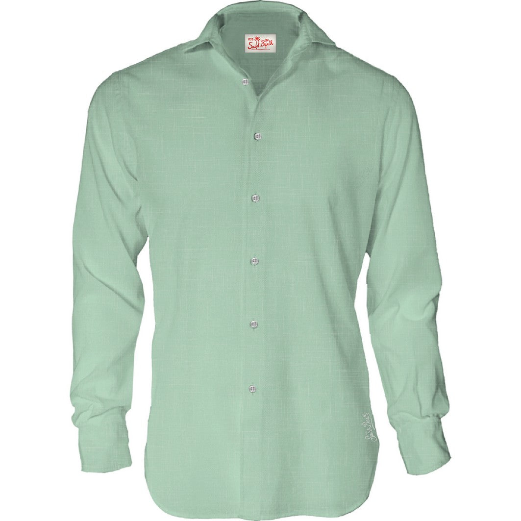 MC2 Saint Barth Pamplona Camicia Uomo Salvia Puro Lino
