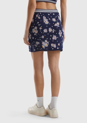 Benetton Gonne 1094e000u Minigonna Jacquard XS Floreale