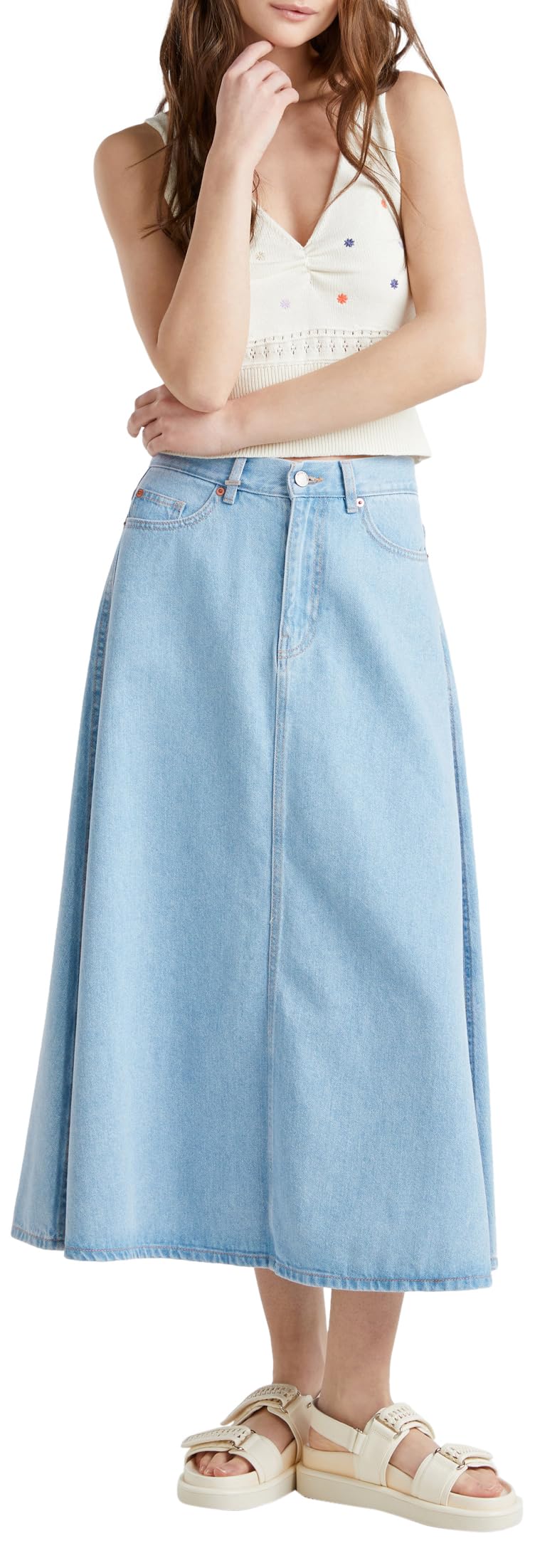 Benetton Gonne 43c8d004k gonna donna 40 denim svasata
