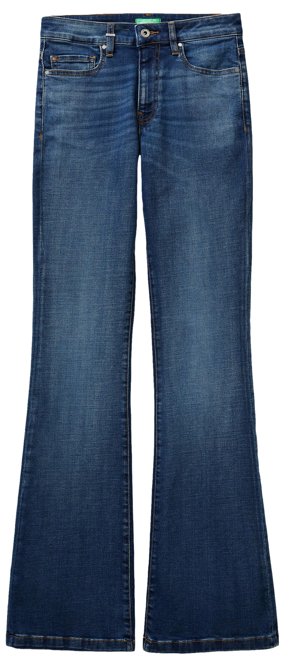Benetton Pantaloni Denim Flare Donna 5 Tasche Regular