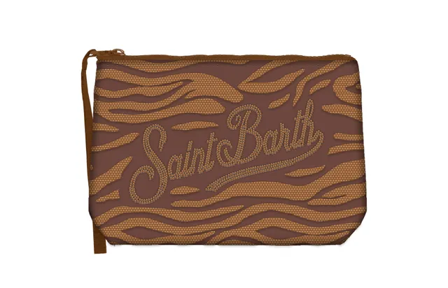 MC2 Saint Barth Aline Strass Pochette Zebra Marrone scuba