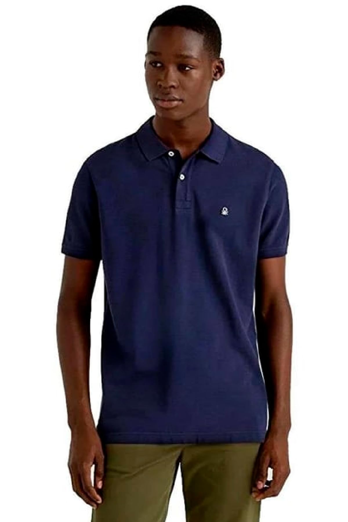 Benetton Polo 3089j3179 T-shirt Uomo Blu manica corta
