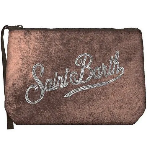 MC2 Saint Barth Aline Velvet Pochette Marrone