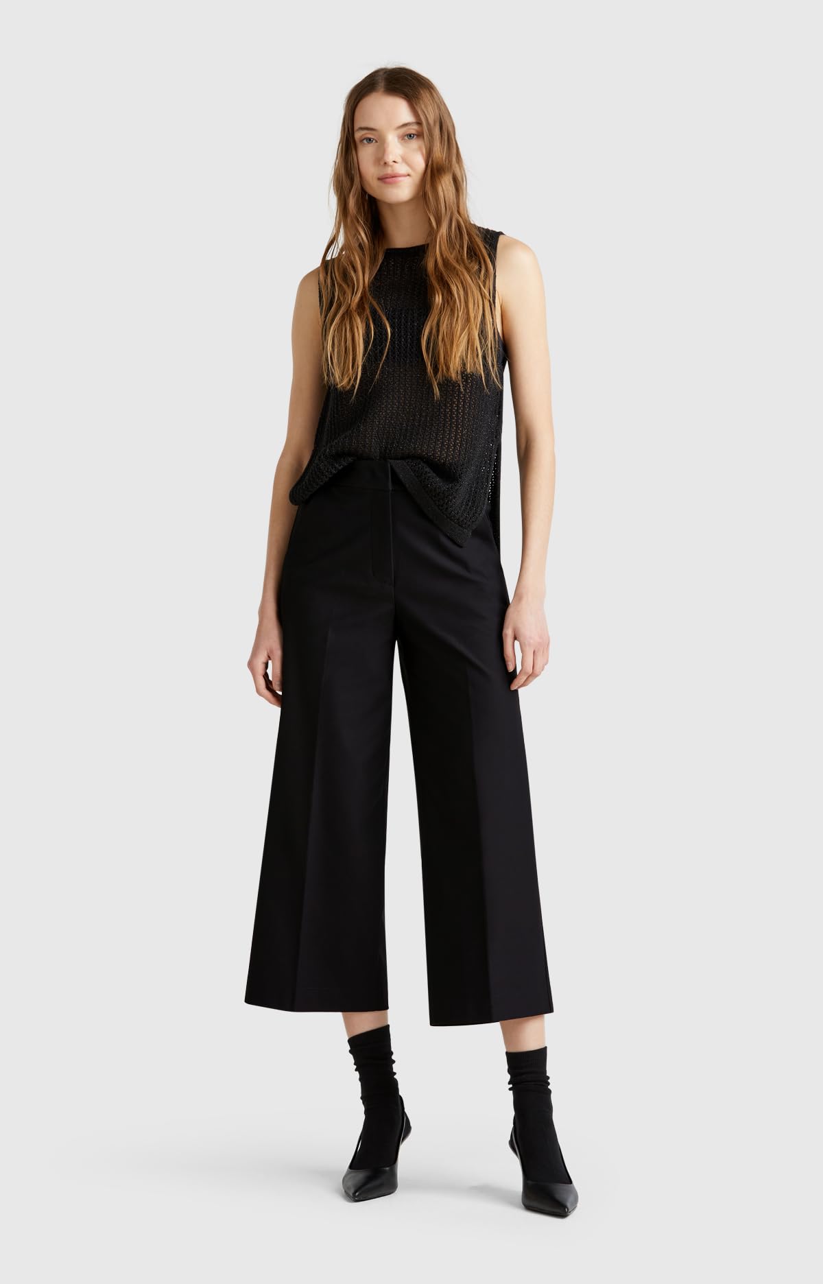 Benetton 42a8df08r pantaloni donna taglia 42 cotone cropped