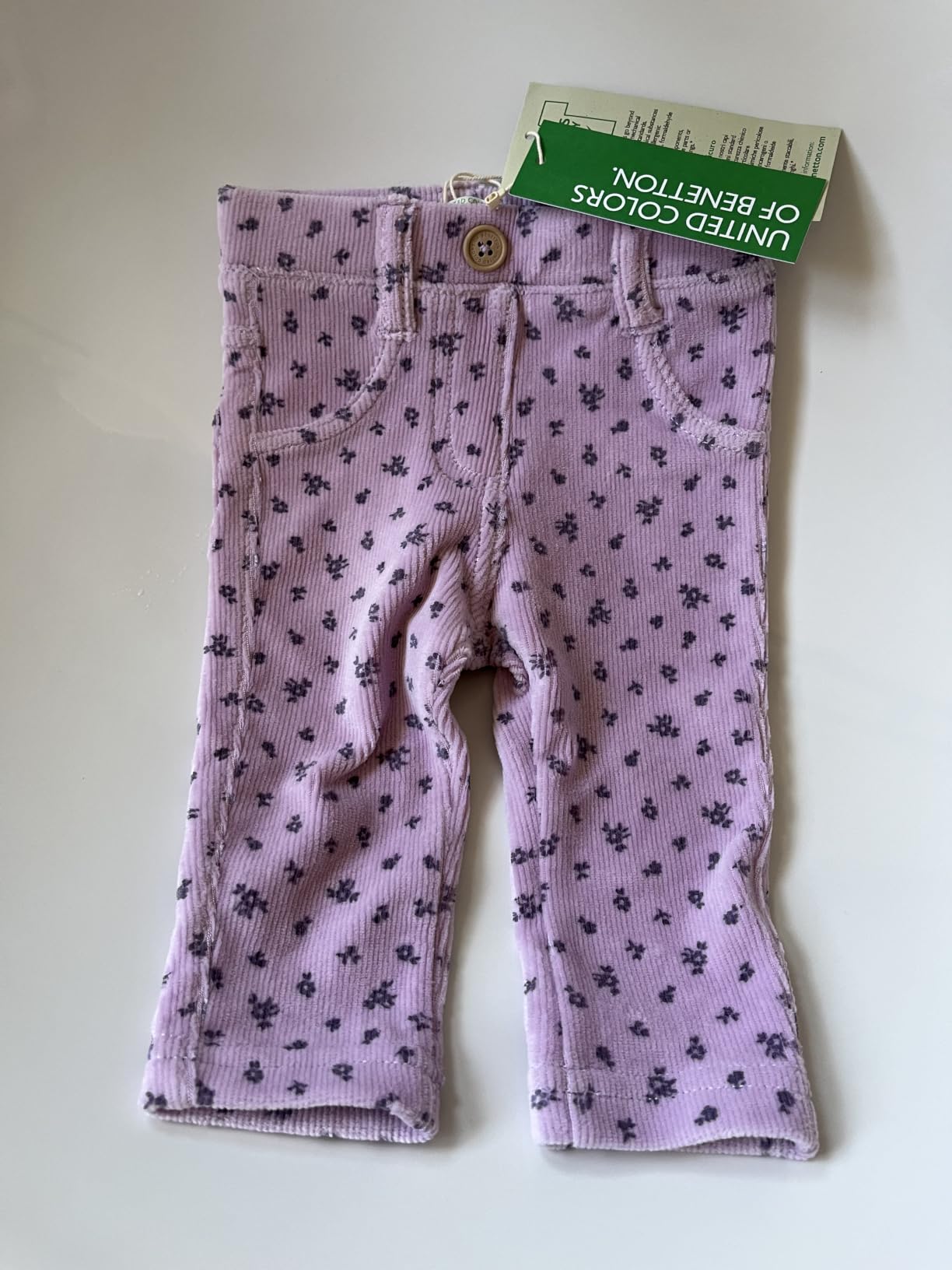 Benetton 4NNFAE005 pantaloni bimba cotone viola taglia 74