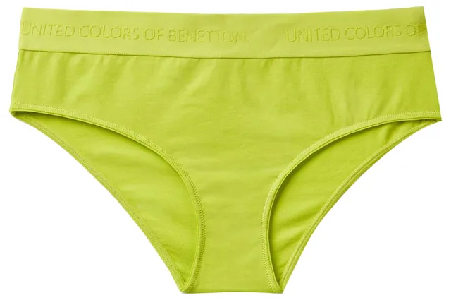 Benetton Intimo Slip Donna Fianco Alto Lime 2c7 cotone organico