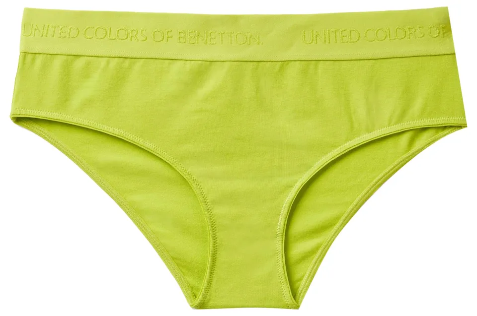 Benetton Intimo Slip Donna Fianco Alto Lime 2c7 cotone organico