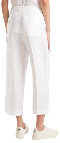 Benetton Pantaloni Donna Lino Cropped con Spacco