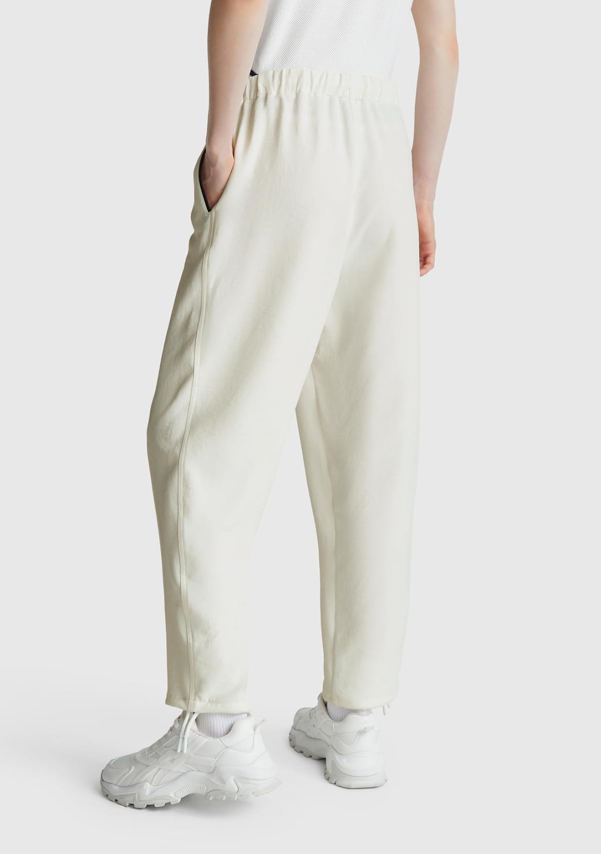 Benetton Pantaloni Donna S Blu Effetto Crinkle