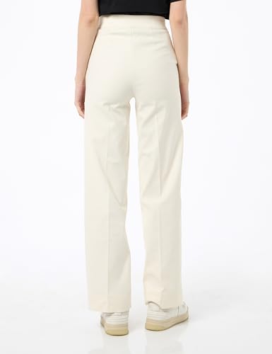 Benetton Pantaloni Palazzo Donna Bianchi 36 Vita Alta