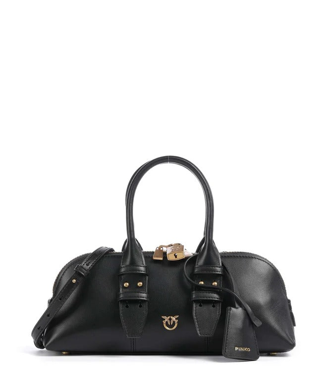 Pinko Bowling Escape 105334 A0QO Borsa Nero Oro Pelle