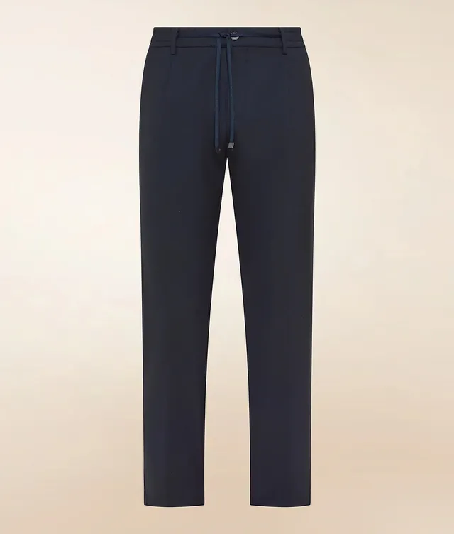 Cruna Mitte 1714 pantalone uomo Notte lana tapered