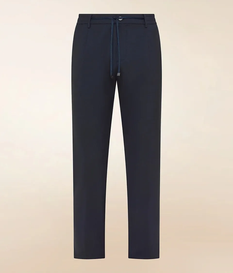 Cruna Mitte 1714 pantalone uomo Notte lana tapered