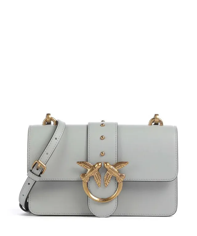 Pinko Love One Mini Borsa Donna Grigio Perla Pelle