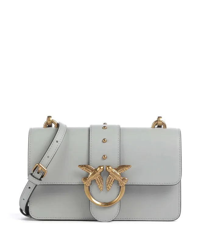 Pinko Love One Mini Borsa Donna Grigio Perla Pelle