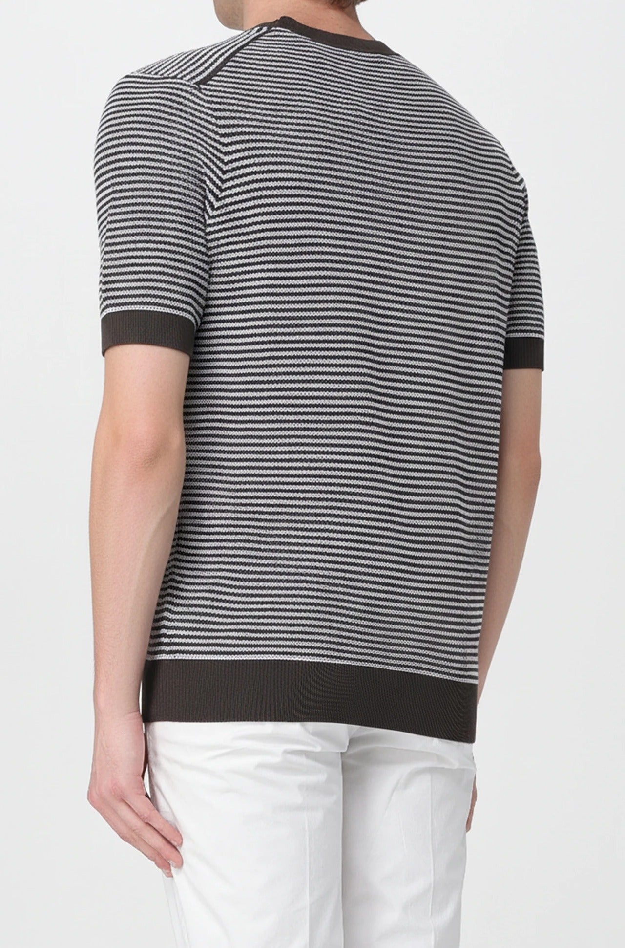 Kangra 3003 21 Maglia Uomo Caffè Righe Cotone