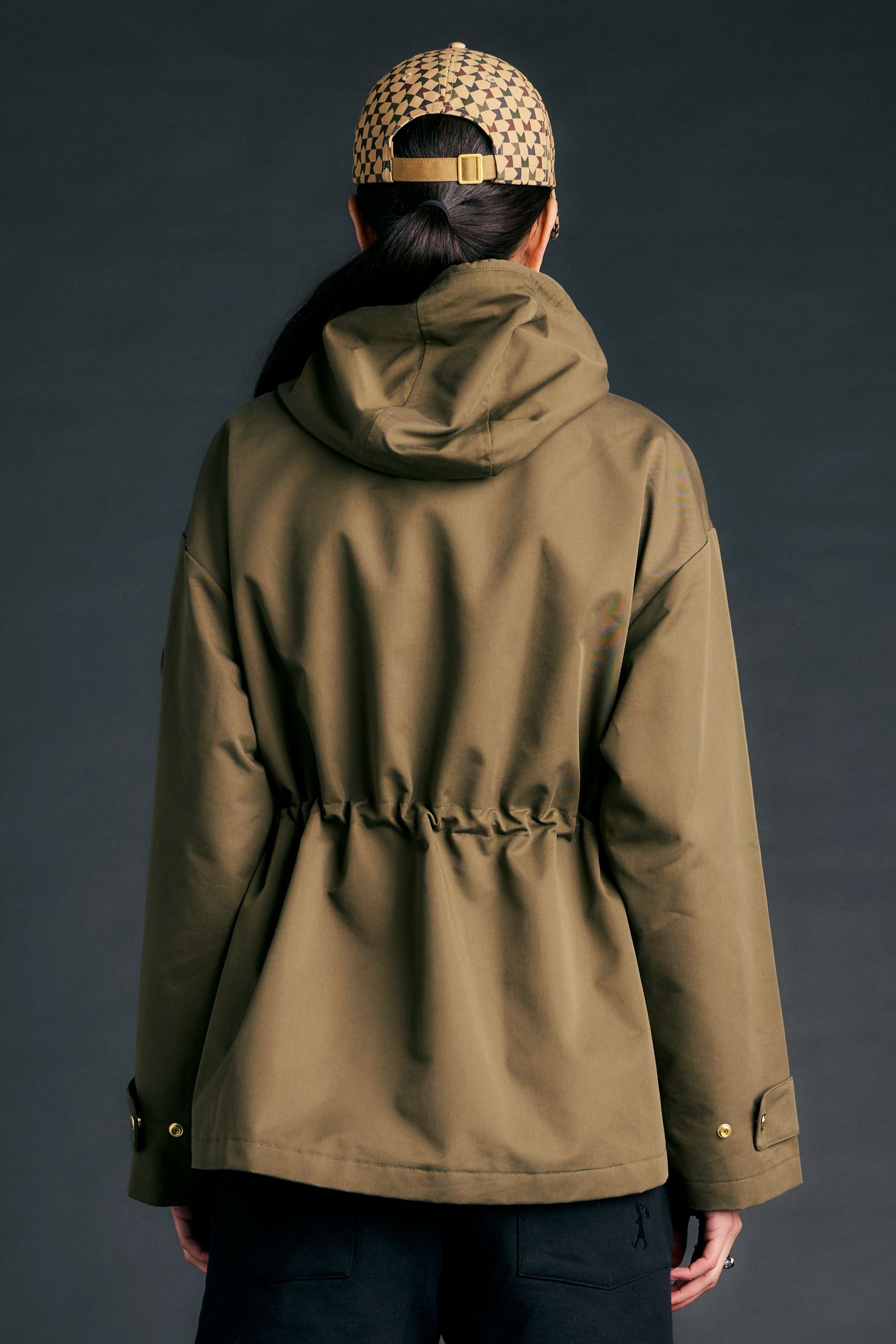 Karen Walker Rowan Parka giacca Dark Olive twill cotone