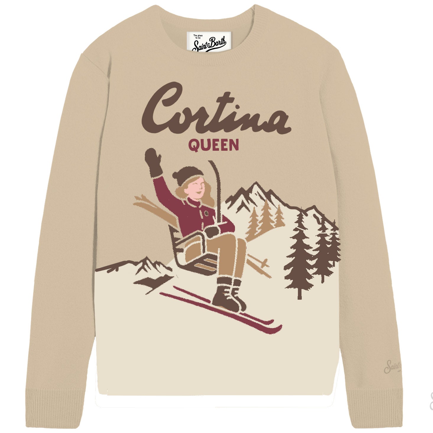 MC2 Saint Barth New Queen C maglione donna beige lana