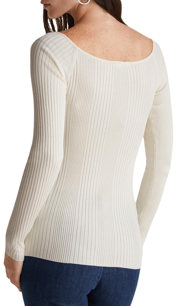 Benetton Maglieria Maglione Donna Viscosa Slim Scollo Ampio M
