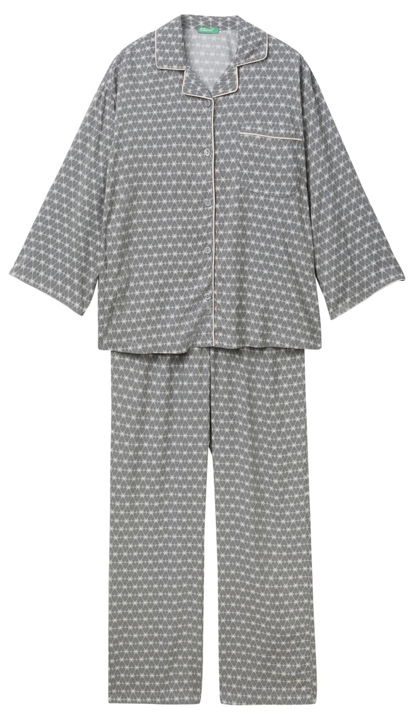 Benetton Intimo 4X9X3P00J Set Pigiama Camicia Donna L Viscosa