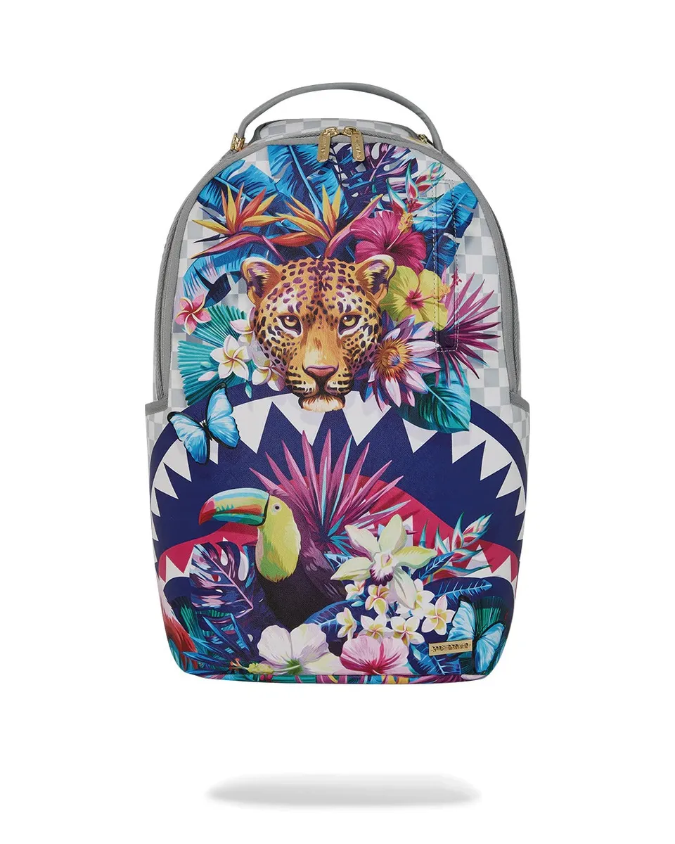 Sprayground Cream Flowering Jungle Shark zaino grigio PVC