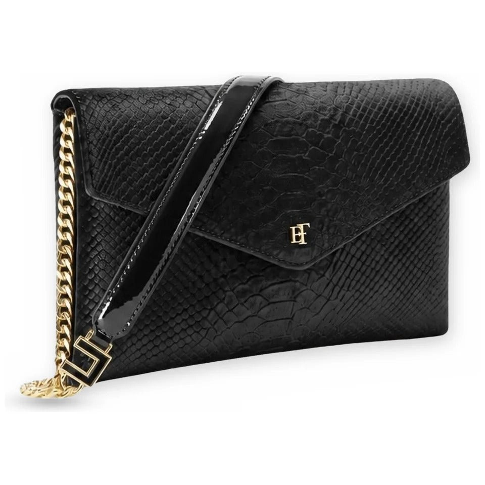 Elisabetta Franchi BS27A67E2 Borsa Tracolla Nero Velluto Cocco