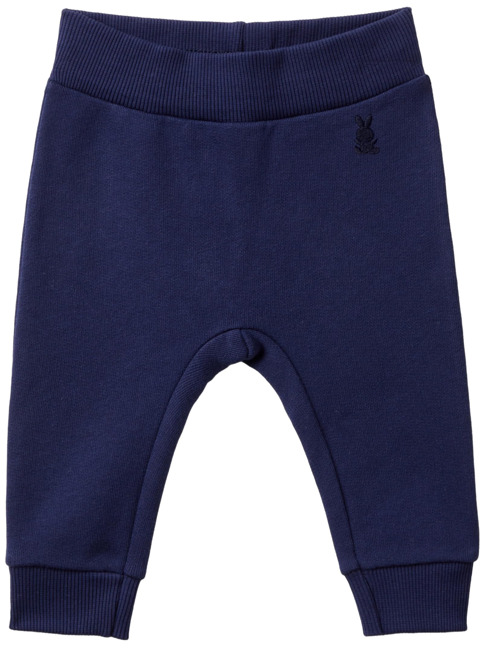 Benetton Pantaloni Felpa Bimbi 50 Bianco Ricamo Coniglietto