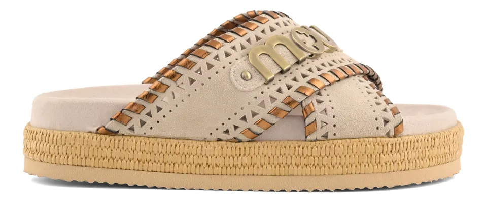 Mou SW451013A Criss Cross sandalo donna suede chalk