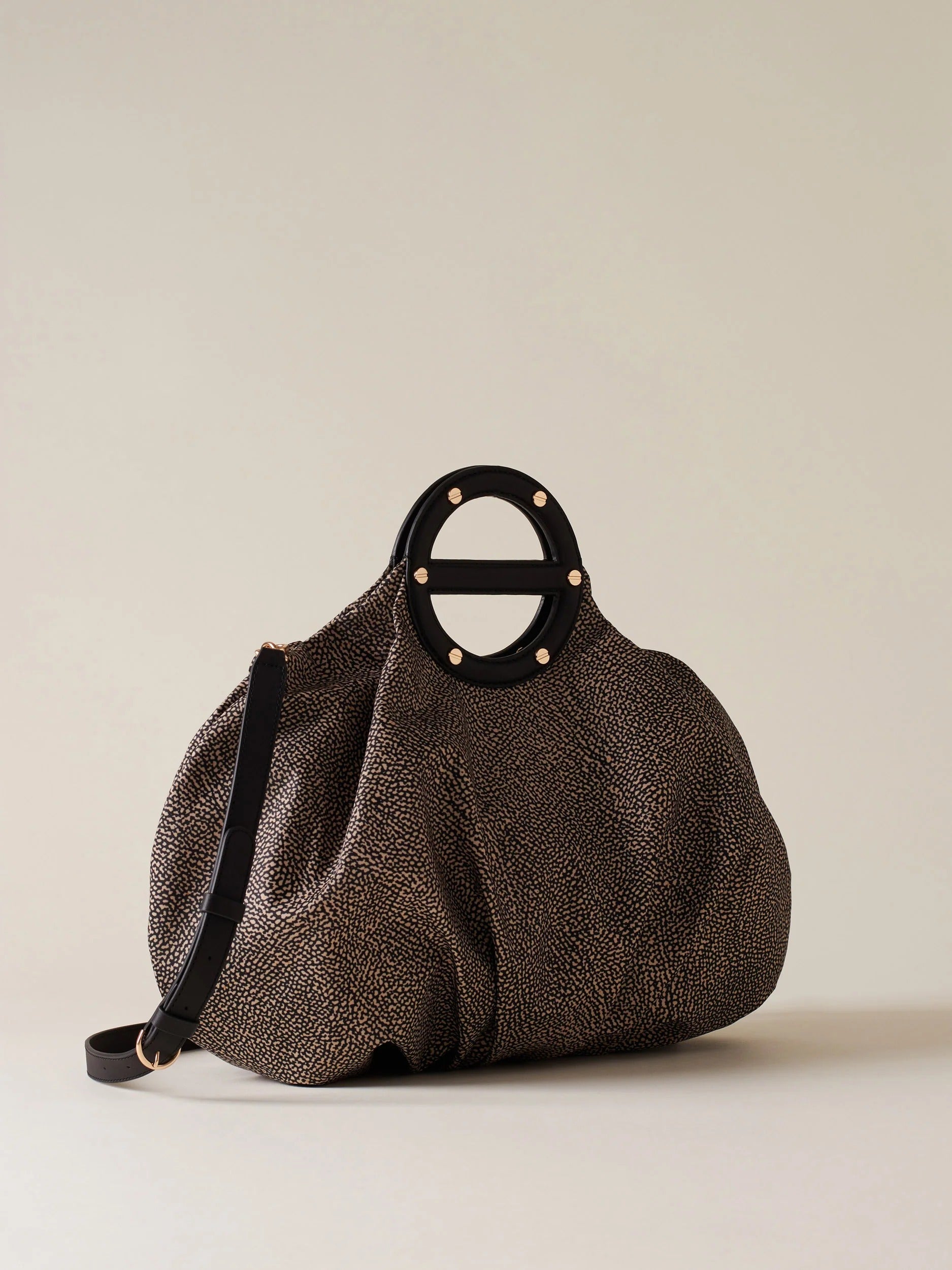 Borbonese 91010211 Vis a Vis Medium Bauletto OP Naturale Nero