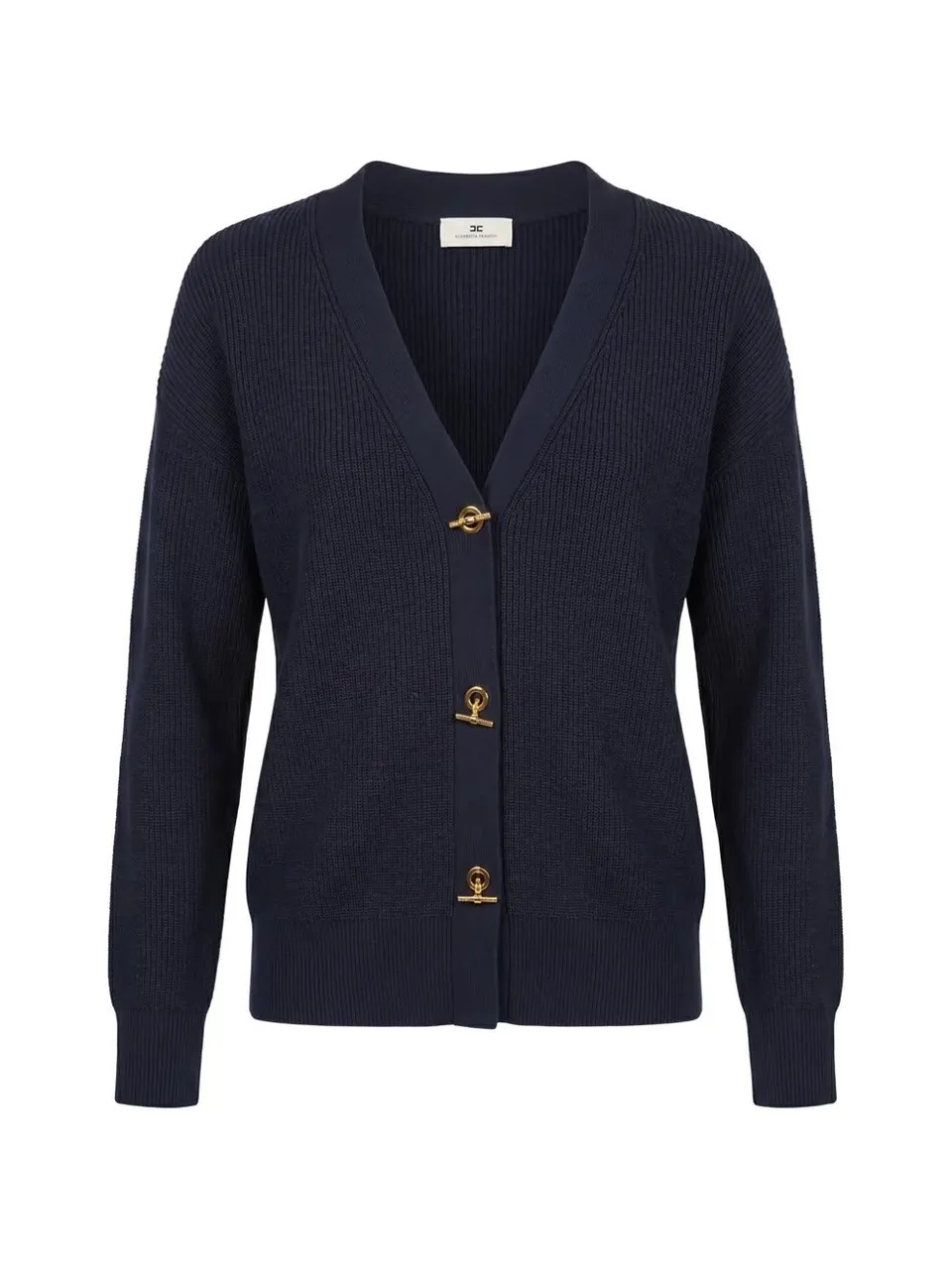 Elisabetta Franchi MK01S66E2 cardigan donna blu notte over