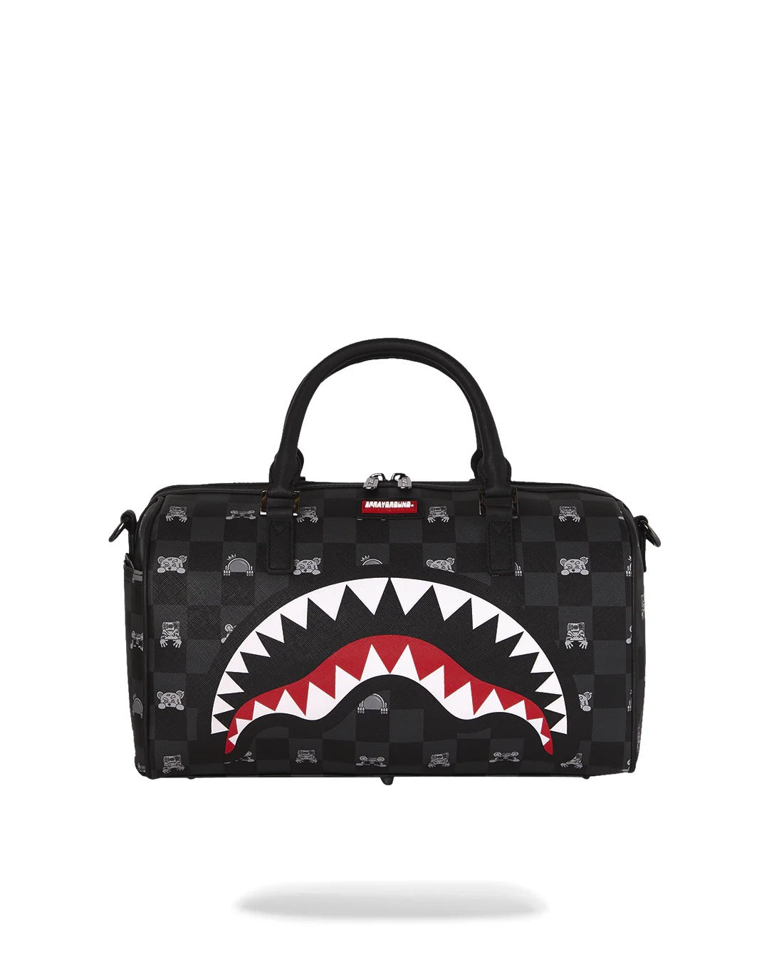Sprayground Peeking Character Check borsone mini nero grigio PVC