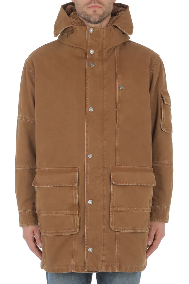 Dondup JU038 AF0049X030 parka uomo marrone canvas