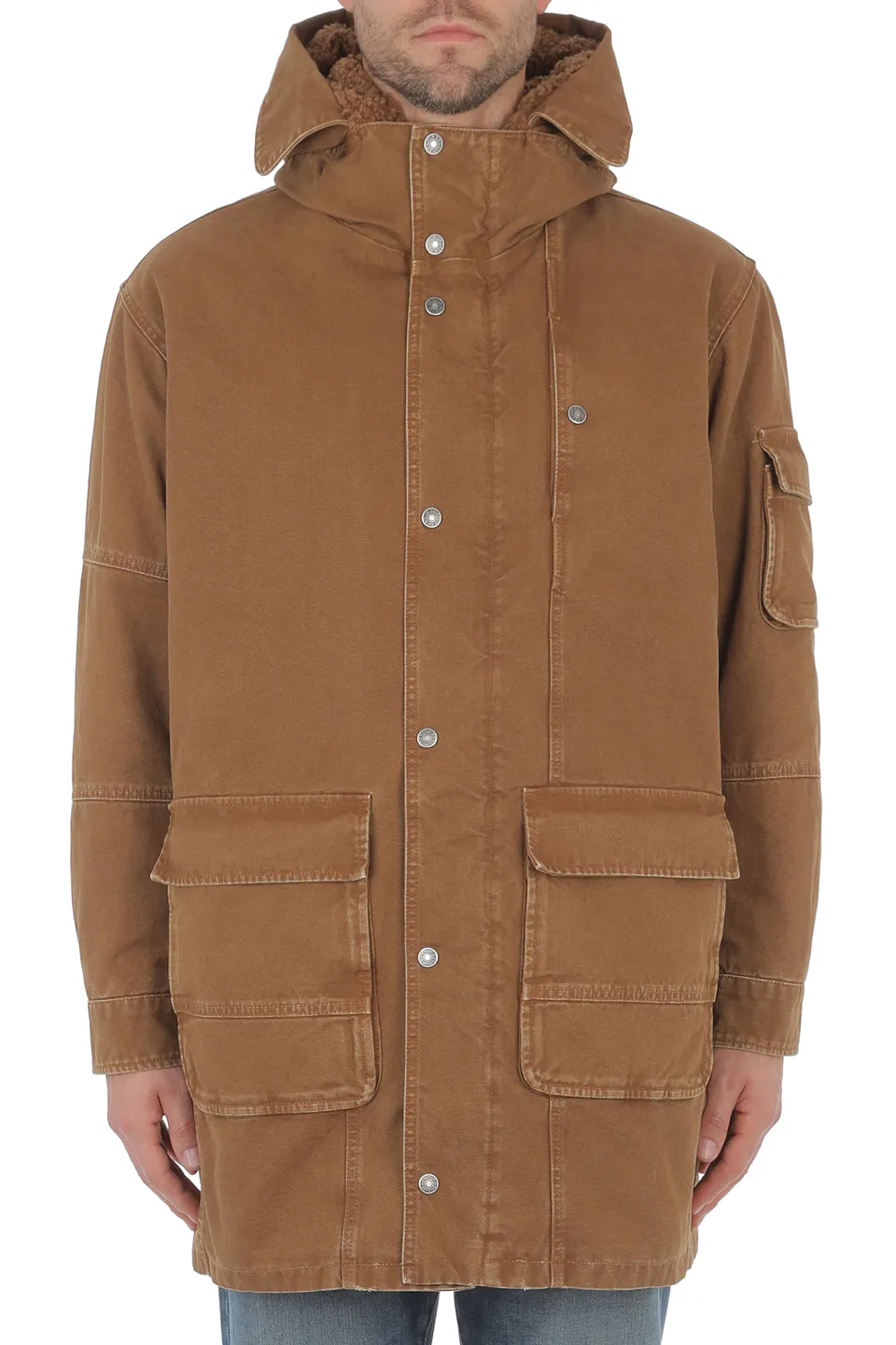 Dondup JU038 AF0049X030 parka uomo marrone canvas