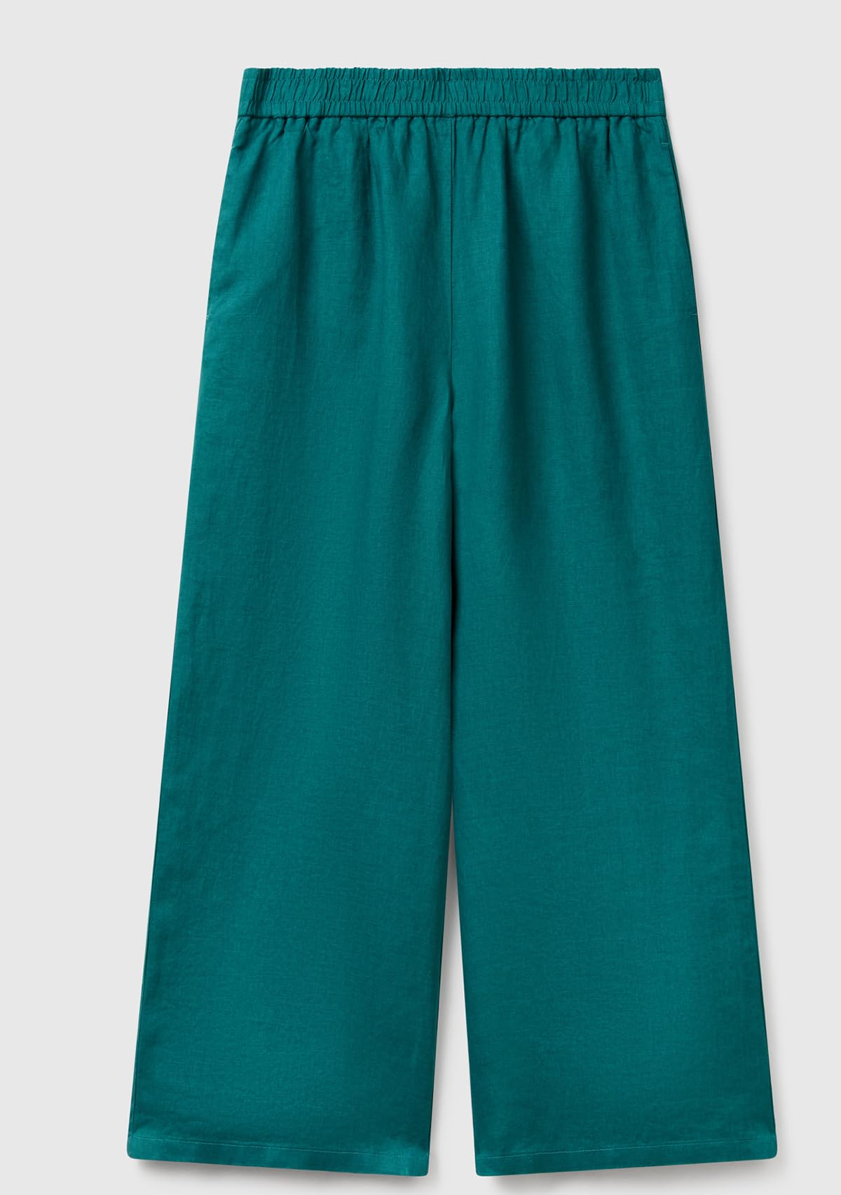 Benetton 4aghdf09g Pantaloni Donna Lino Blu Notte 016